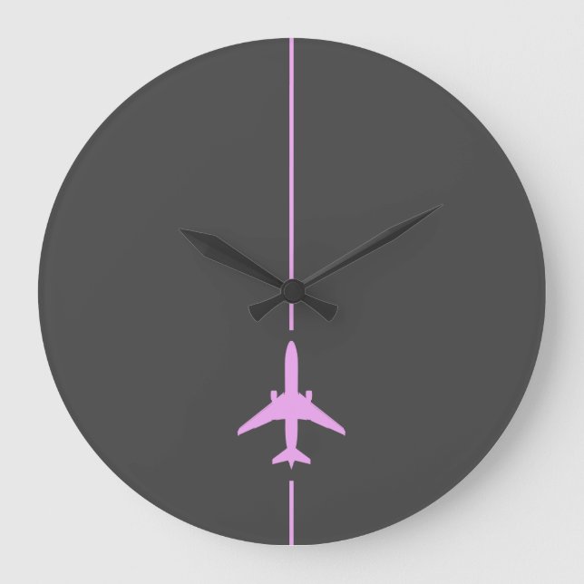 Minimalistisk Rosa Aviation Stor Klocka (Framsida)