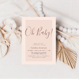 Minimalistisk rosa baby shower-inbjudan inbjudningar