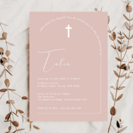 Minimalistisk rosa-båge av typografi inbjudningar