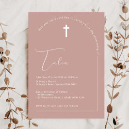 Minimalistisk rosa-båge av typografi inbjudningar