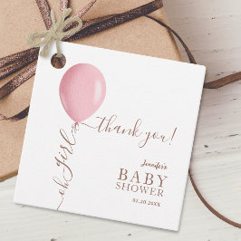 Minimalistisk Rosa Balloon Oh Baby Shower Gåvor Etiketter