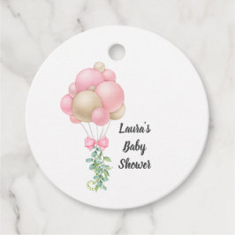 Minimalistisk Rosa Balloons Girl Baby Shower Gåvor Etiketter