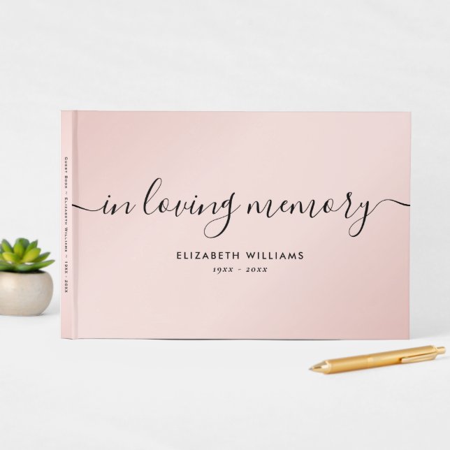 Minimalistisk  Rosa, begravningsgäst Bok (InSitu Display)