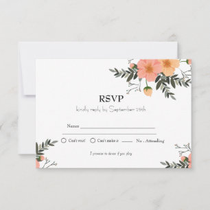 Minimalistisk Rosa Blommigt Barns födelsedag Party OSA Kort