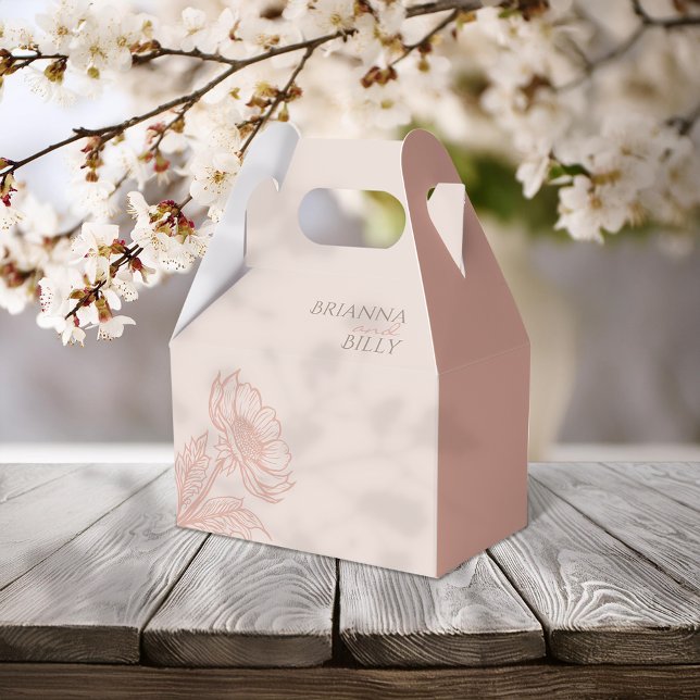 Minimalistisk Rosa Blommigt Bröllop Presentaskar (Skapare uppladdad)
