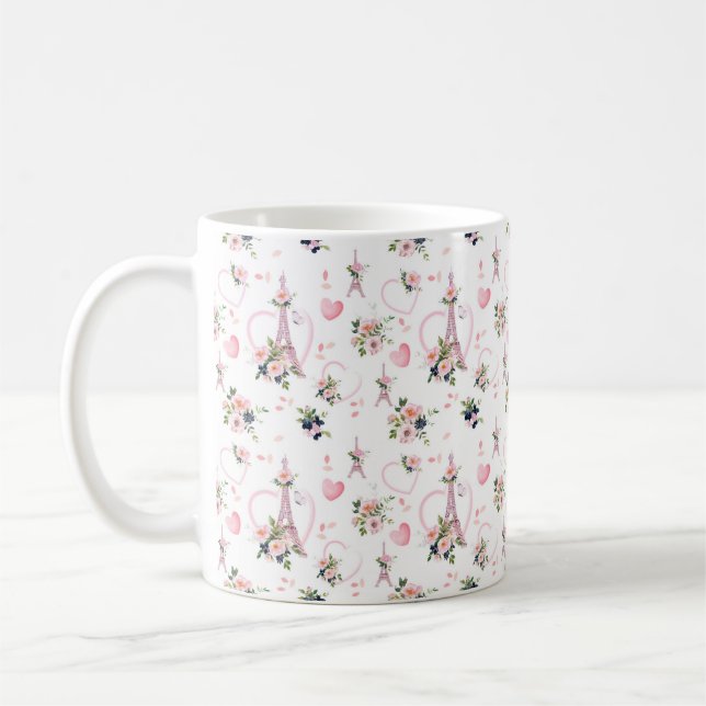 Minimalistisk Rosa Blommigt Mugg (Vänster)