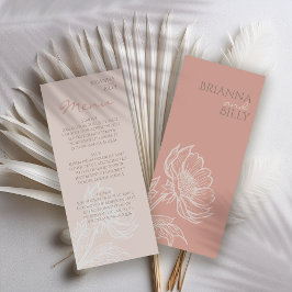 Minimalistisk Rosa-Blommigt, platt meny