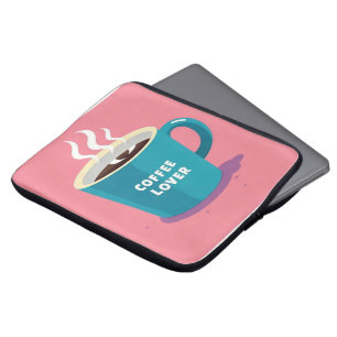 Minimalistisk Rosa Blue Coffee kopp älskare Laptop Fodral
