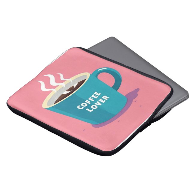 Minimalistisk Rosa Blue Coffee kopp älskare Laptop Fodral (Framsida topp)