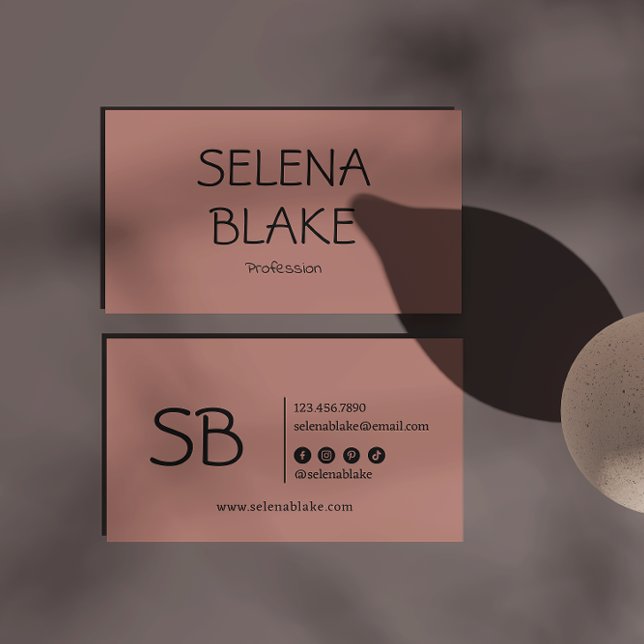 Minimalistisk Rosa Boho | Chicen Återställning av  Visitkort (Skapare uppladdad)