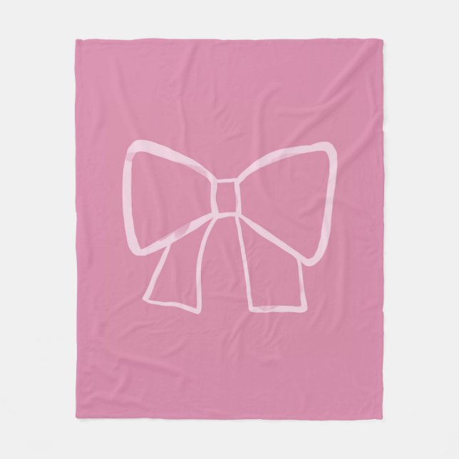 Minimalistisk Rosa Bow Fleecefilt (Framsidan)