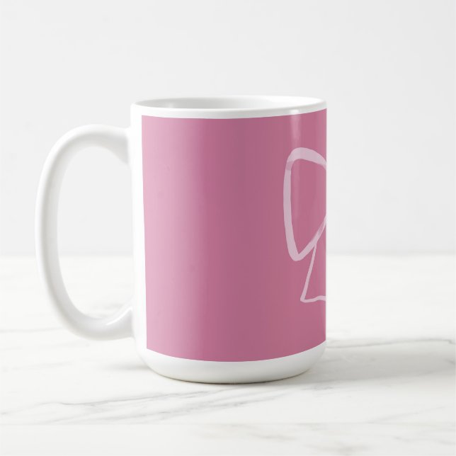 Minimalistisk Rosa Bow Kaffemugg (Vänster)