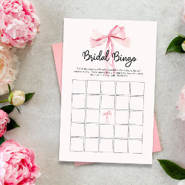 Minimalistisk Rosa Bow Möhippa Bingo