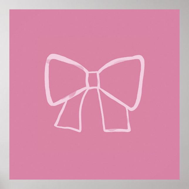 Minimalistisk Rosa Bow Poster (Framsidan)