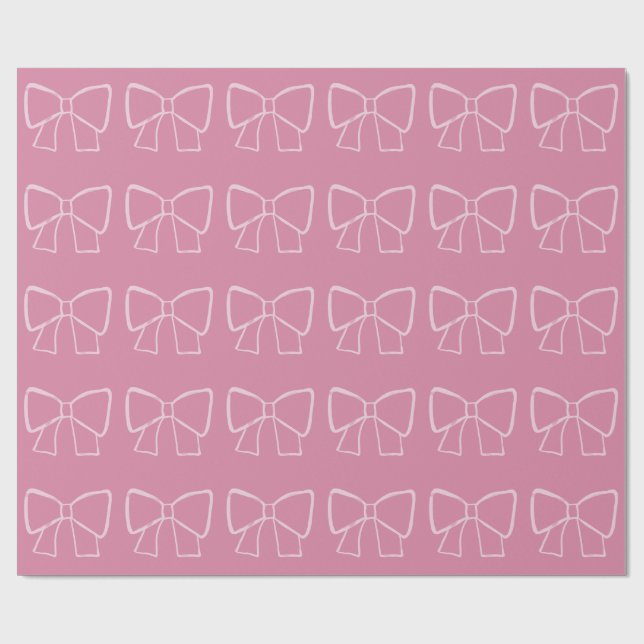 Minimalistisk Rosa Bow Presentpapper (Platt)