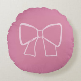 Minimalistisk Rosa Bow Rund Kudde