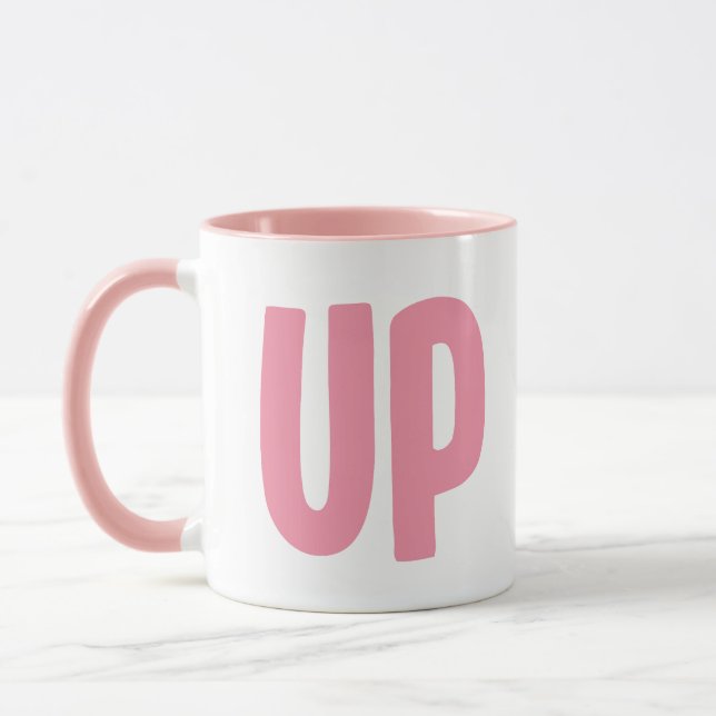 Minimalistisk Rosa C UP Mugg - det är bokstavligen (Vänster)