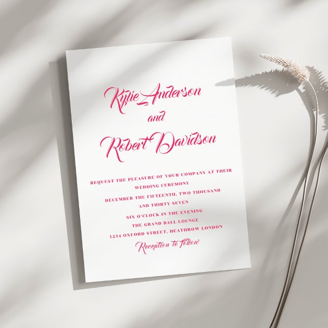 Minimalistisk Rosa Calligraphy Bright Sunset Inspi Inbjudningar (Skapare uppladdad)