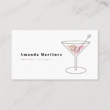 Minimalistisk Rosa Cocktail Bartender Mixolog