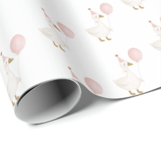 Minimalistisk Rosa Dumma Gås Barnkalas Presentpapper