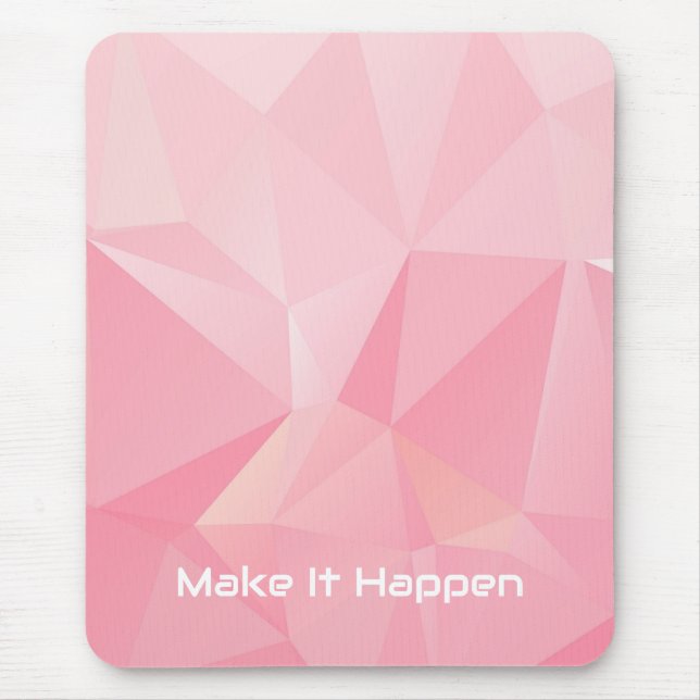 Minimalistisk Rosa Geometrisk Mönster Motivations- Musmatta (Framsidan)