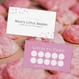 Minimalistisk rosa glitterprick Bageri-Lojalitet Visitkort