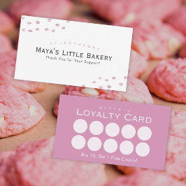 Minimalistisk rosa glitterprick Bageri-Lojalitet Visitkort