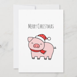 Minimalistisk Rosa Gris God jul Julkort