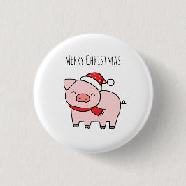 Minimalistisk Rosa Gris God jul Knapp