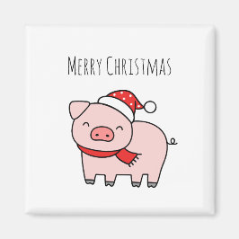 Minimalistisk Rosa Gris God jul Magnet