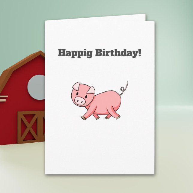 Minimalistisk Rosa Gris Personlig födelsedag Kort (Skapare uppladdad)