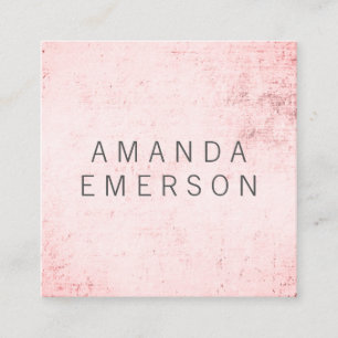 Minimalistisk Rosa Grunge Fyrkantigt Visitkort