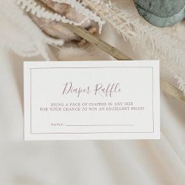 Minimalistisk Rosa Guld Bebis-fest Blöja-Lotteriet Tilläggskort