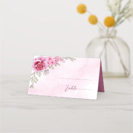 Minimalistisk Rosa Guld Bröllopsblomma Placeringskort