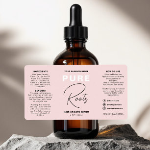 Minimalistisk Rosa Hair Oil Dropper Flaska Fraktsedel
