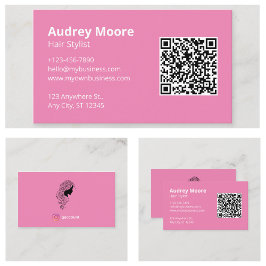 Minimalistisk Rosa Hair Stylist Visitkort