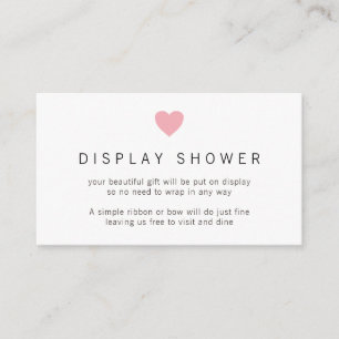 Minimalistisk Rosa Hjärtad Display Dusch Bebisdusc Tilläggskort
