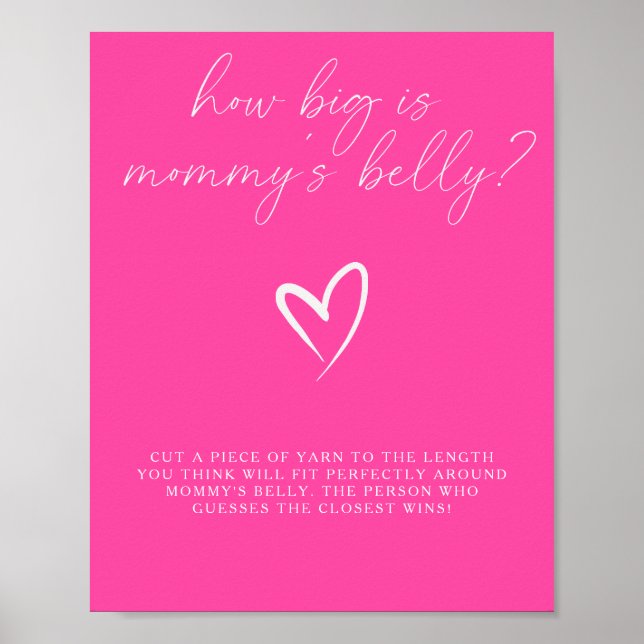 Minimalistisk rosa - hur stort är mamma Blocky-spe Poster (Framsidan)