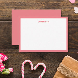 Minimalistisk Rosa i enkelt Gräns, anpassa Anteckningskort