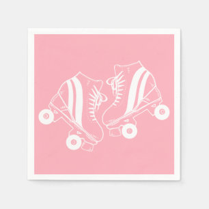 Minimalistisk Rosa i rullskridskor Pappersservett