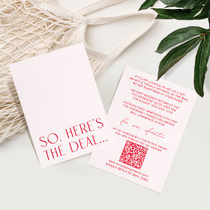 Minimalistisk Rosa - informationskort och OSA QR- Tilläggskort