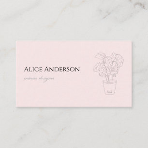 Minimalistisk Rosa Interiördesigner Visitkort