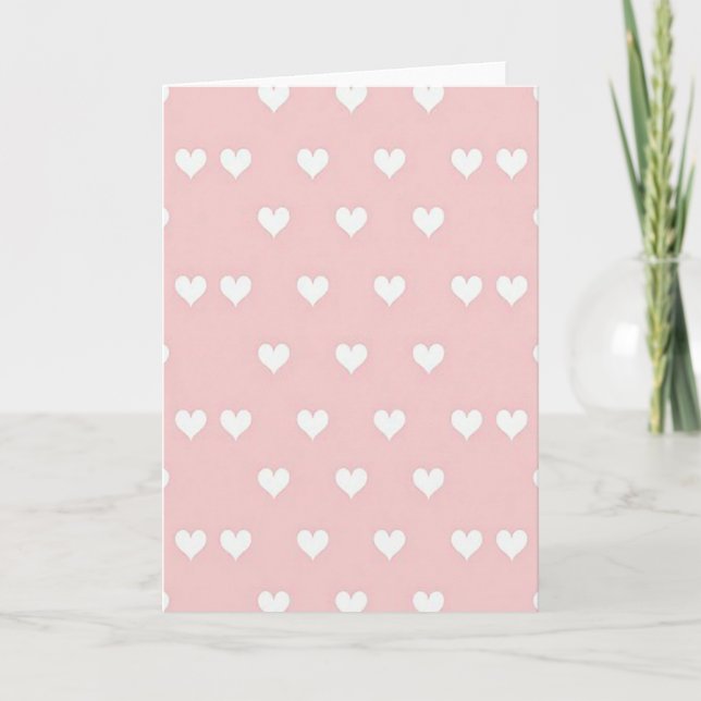 Minimalistisk Rosa Kärlekshjärta Kort (Framsida)