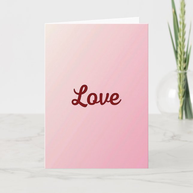 Minimalistisk Rosa Kärlekskort Kort (Framsida)