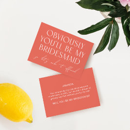 Minimalistisk Rosa kommer du att bli min Bridesmai Inbjudningar