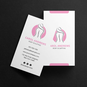 Minimalistisk Rosa Kroppsmodellering Konturering H Visitkort