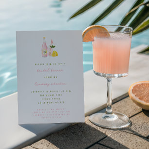 Minimalistisk Rosa Lemonad Bröllopsbrunch Inbjudningar