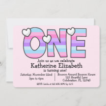 Minimalistisk Rosa Lila Ombre Första födelsedag