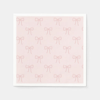 Minimalistisk rosa linjekonstbåge pappersservett