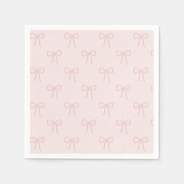 Minimalistisk rosa linjekonstbåge pappersservett (Framsidan)